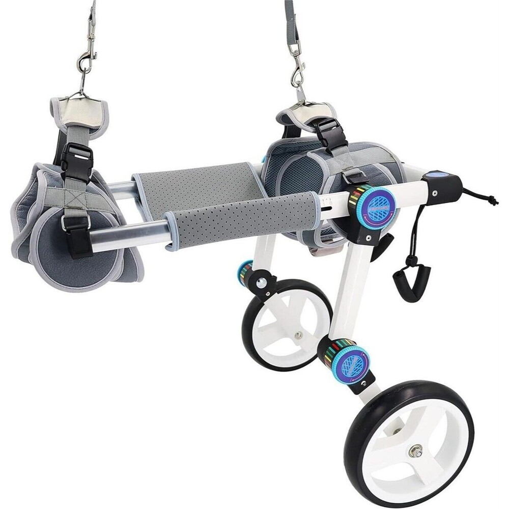 White Dog Wheelchair Back Legs Lightweight Foldable +Carrier Case M by HOBEYHOVE